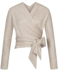 Marianna Déri - Creme Knitted Wrap Top - Lyst