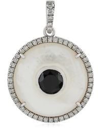 Artisan - 18K Mother Of Pearl, Spinel & Diamond Disc Pendant - Lyst