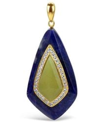 Bellus Domina - Sterling Plated Sodalite & Jade Pendant - Lyst