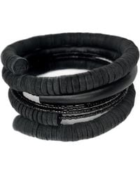 WAIWAI - Eclipse Cuff Beaded Leather Bracelet - Lyst
