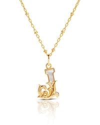 Kasun - Plated J Initial Necklace With Mother Of Pearl - Lyst