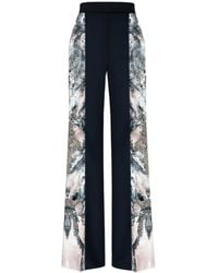 CASSANDRA HONE - Crepe Trouser With Silk Printed Sides - Lyst