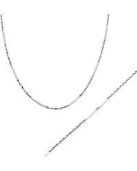 Spero London - Half Twisted Sterling Chain Necklace And Bracelet Set - Lyst