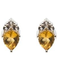 NASI SILVER - Pear Atarah Studs- Citrine & Topaz - Lyst