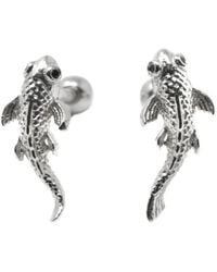 NASI SILVER - Fish Neshama Studs - Lyst