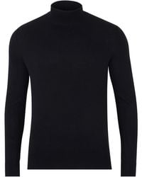 Paul James Knitwear - Ultra Fine Cotton Spencer Mock Turtle Neck Jumper - Lyst