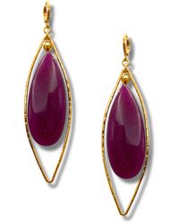 Jaredjamin - Seraphine Plum Drop Lever Back Earrings - Lyst