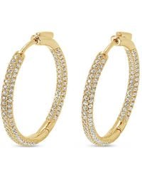 SALLY SKOUFIS - Pursuit Pave Hoops Petite With Made Cz Diamond Stimulant - Lyst