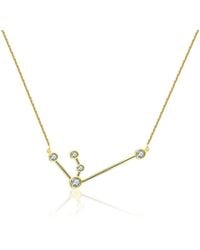 Genevieve Collection - Aquarius Zodiac Constellation Necklace 18K & Diamond - Lyst