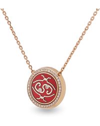 Intisars - Meohme Pavé Red Happy Necklace - Lyst