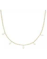 Elk & Bloom - Dainty Pearl Choker Necklace - Lyst