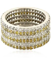 Artisan - Gold Yellow Diamond Band Ring Handmade - Lyst