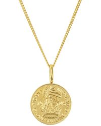 Katie Mullally - British Shilling Coin & Chain In Yellow Plate - Lyst