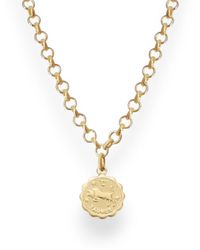 Alexie of Athens - Taurus Zodiac Mini Medallion Chain Necklace - Lyst