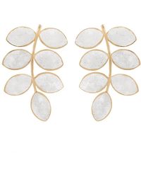 Lavani Jewels - White Lavani Leaf Earrings - Lyst