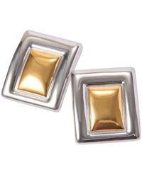 Nazzar - Two-Tone Big Rectangle Statement Earrings - Lyst