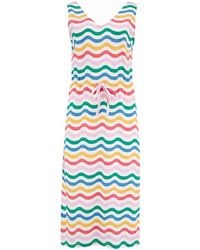 Sugarhill - Gilly Jersey Midi Dress Multi, Wavy Rainbow Stripes - Lyst