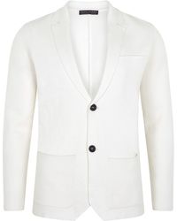 Paul James Knitwear - Lightweight Organic Cotton Linen Luca Knitted Blazer - Lyst