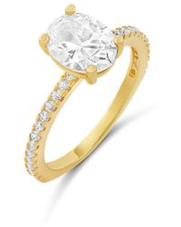 SHYMI - Oval Shape Stone On Pave Band - Lyst