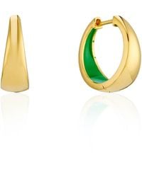 Auree - Havana Apple Enamel & Huggie Hoop Earrings - Lyst