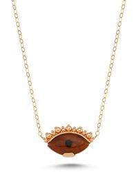 Ecce | Artisan Diamonds - 14K Solid Eye See You With Ball Eyelash Necklace - Lyst