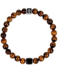 Karma and Luck - Confidence Secured Tiger's Eye & Onyx Bracelet - Lyst