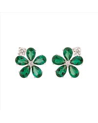 Juvetti - Florea White Gold Earrings In Diamonds & Emeralds - Lyst