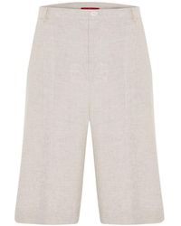 Pcfg - Neutrals Daydreamers Linen-Look Stitch Detail Shorts - Lyst