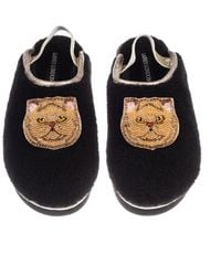 Laines London - Flatform Cloud Slippers With Double Ginger Persian Cat Brooches - Lyst