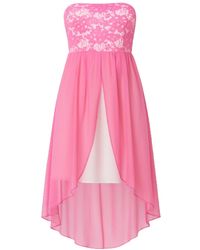 Conquista - Sheer & Lace Layer Dress - Lyst
