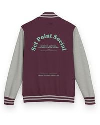 Anchor and Crew - Burgundy & Heather Set Point Social Volleyball Club League Cotton Varsity Letterman - Lyst