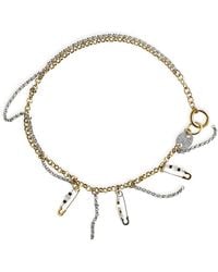 Kirei - Voltage – Stainless Steel Interlocking Chain Necklace With Safety Pin, Nut & Shell Pearl - Lyst