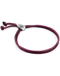 Anchor and Crew - Aubergine Purple Pembroke Silver & Rope Bracelet - Lyst