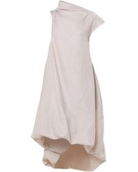 Metamorph - Neutrals Asymmetric Linen Balloon Dress With High Neck - Lyst