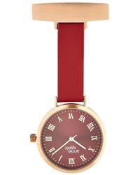 Bermuda Watch Company - Rose Annie Apple Meraki Rose Cherry Leather Nurse Fob Watch - Lyst