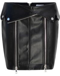 Circular Path - Mini Biker Vegan Leather Skirt - Lyst