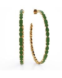 Linda Fiore - Adeline Mint Enamel Hoop Earrings Vermeil - Lyst