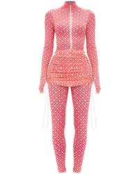Monosuit - Uv Protect Set Long Sleeve Turtleneck Full Bodysuit & Teeny-Tiny Skirt - Lyst