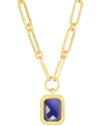 Lila Rasa - Paperclip Chain Rectangular Sapphire Crystal - Lyst