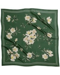 RainSisters - Medium Floral Natural Silk Scarf - Lyst