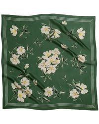 RainSisters - Medium Floral Natural Silk Scarf - Lyst
