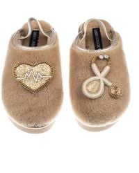 Laines London - Neutrals Flatform Cloud Closed Toe Slippers With Doctor Brooches - Lyst