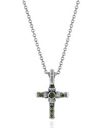 Unaloe - Mystic Cross Necklace With Emerald - Lyst