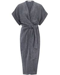 The Summer Edit - Kim Luxe Linen Wrap Dress - Lyst
