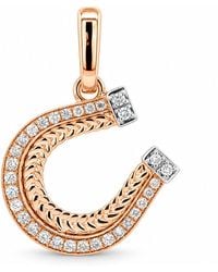 Artisan - Rose 18K Rose & Diamond Horseshoe Pendant - Lyst