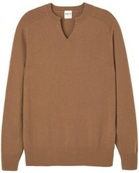 Salts Cashmere - Neutrals Split Crew Neck Sweater - Lyst
