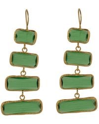 Ebru Jewelry - Dangle Cat Eye Stone Earring - Lyst