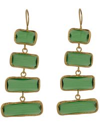 Ebru Jewelry - Dangle Cat Eye Stone Earring - Lyst