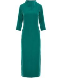 concept A trois - Fitted Dress With Three-Quarter Sleeves And Slits - Lyst