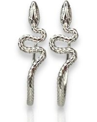 Jagged Halo Jewelry - Serpent Hoop Earrings - Lyst
